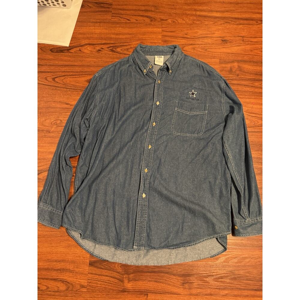 Vintage CSA Dallas Cowboys Denim Button Up Shirt Men’s XL NFL